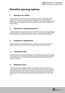 Narrative Opening Options: Writing Techniques Guide
