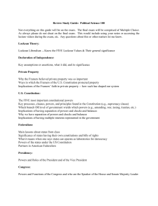 Political Science 100 Final Exam Study Guide