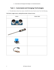 Automated and Emerging Technologies Worksheet