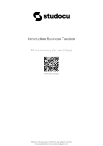 Intro to Business Taxation Lecture Notes