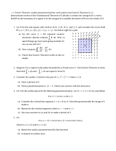 Green's Theorem & Surface Parameterization Problems