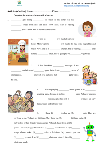 English Articles Worksheet: A/An/The Exercises for Elementary Students
