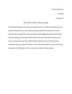 Why the Freedmen's Bureau Struggled During Reconstruction