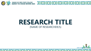 Research Proposal Template Davao de Oro State College 2025