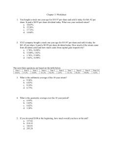 Chapter 11 Worksheet: Investment Analysis Problems