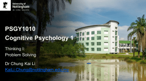 Cognitive Psychology 1: Problem Solving Lecture Notes