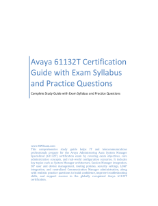 Avaya 61132T Certification Guide