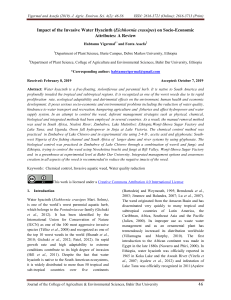 Impact of Water Hyacinth on Socio-Economic Attributes: A Review