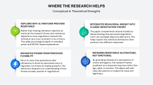 Teaching Note: Ultimatums and Resistance in Negotiation Theory