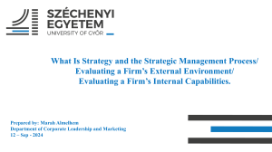 What Is Strategy and Strategic Management Process