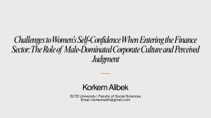 Women in Finance: Self-Confidence & Corporate Culture