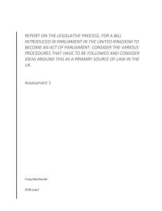 UK Legislative Process: Report on Bill to Act