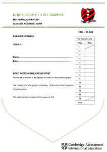 Year 4 Science Mid-Term Exam PDF