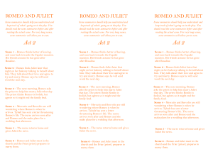 Romeo and Juliet Act 2 Scene Summaries Study Guide