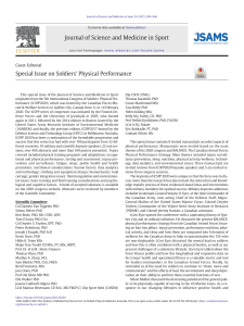 Special Issue on Soldiers&rsquo; Physical Performance | JSAMS