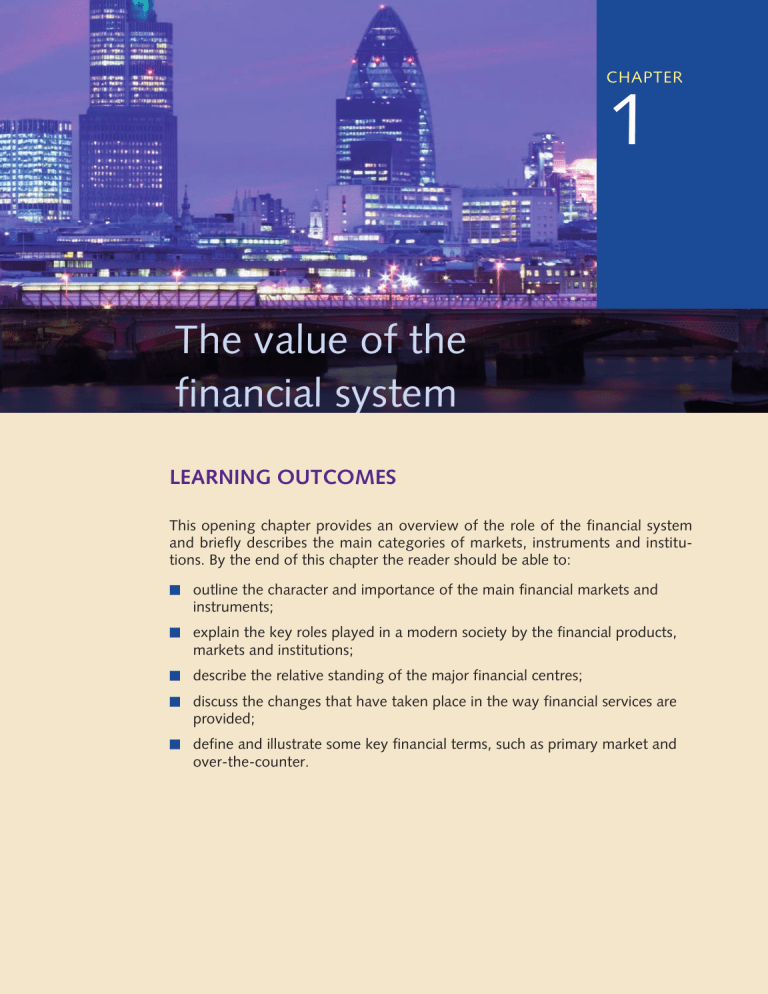Financial Markets and Institutions Chapter 1