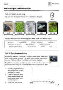Predator-Prey Relationships Worksheet