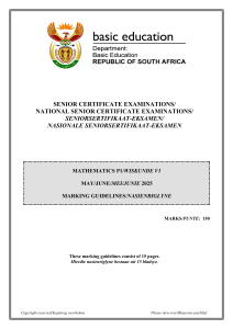 Gu&iacute;a de calificaci&oacute;n Matem&aacute;ticas P1 Mayo/Junio 2025