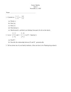Linear Algebra Quiz 6 - Vectors & Subspaces
