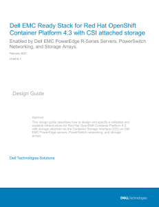 Dell EMC Ready Stack OpenShift 4.3 Guide
