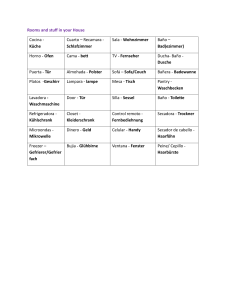 Multilingual Vocabulary List: House, Places & Directions