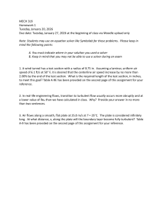 MECH 319 Fluid Mechanics Homework 1 - Laminar Flow