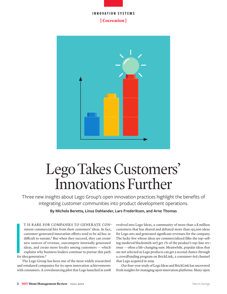 Lego's Open Innovation: How Customers Drive Success