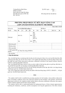Advanced Finite Element Method Course Outline
