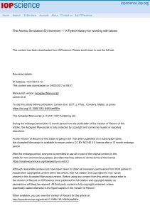 The Atomic Simulation Environment: A Python Library for Atomistic Simulations