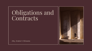 Civil Law: Obligations and Contracts Lecture Notes