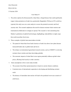 Case Study: Wheat Blast Threat in South Asia