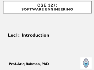 CSE 327: Software Engineering Syllabus