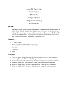Active DC Circuit Lab: Physics 261 Experiment Guide