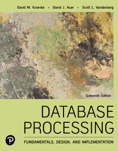 Database Processing: Fundamentals, Design, Implementation