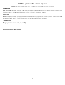 Fluid Mechanics Project Form