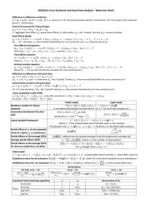 ADC6515 Cross Sectional & Panel Data Analysis Reference Sheet