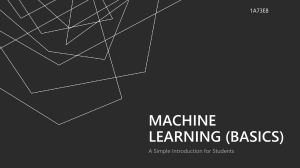Machine Learning Basics: A Simple Introduction for Students