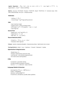 Notatki z wykład&oacute;w: Regresja Logistyczna, SVM, Sieci Neuronowe