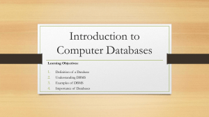 Introduction to Computer Databases