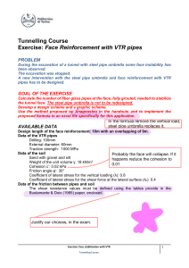 Tunnel Face Reinforcement VTR Pipes Exercise