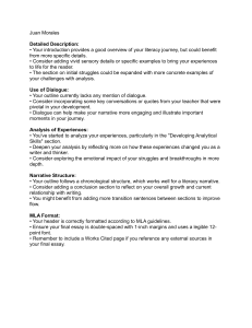 Literacy Narrative Feedback Report: Juan Morales