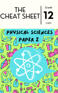 Grade 12 Physical Sciences Paper 2 Cheat Sheet