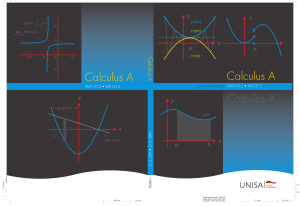 Calculus A Study Guide MAT1512 UNISA