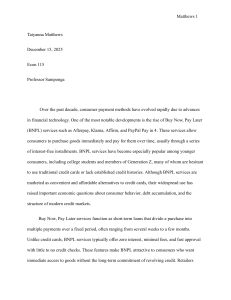 Buy Now, Pay Later: Economic Impact of BNPL Services