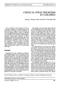 Cervical Spine Disorders in Children: Orthopaedic Review