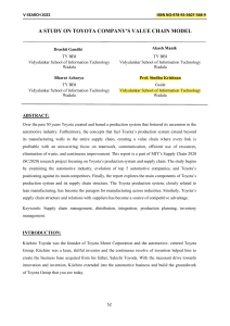 Toyota Value Chain Model Study - V-SEARCH 2022