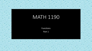 MATH 1190 Functions Part 1: Definitions & Examples