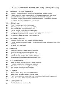 JTC 300 Study Guide: Technical Communication