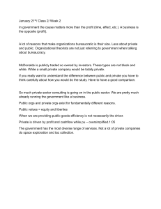 Public vs. Private Organizations: Lecture Notes