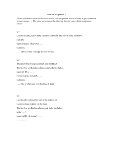 SAS Assignment 1 Hints